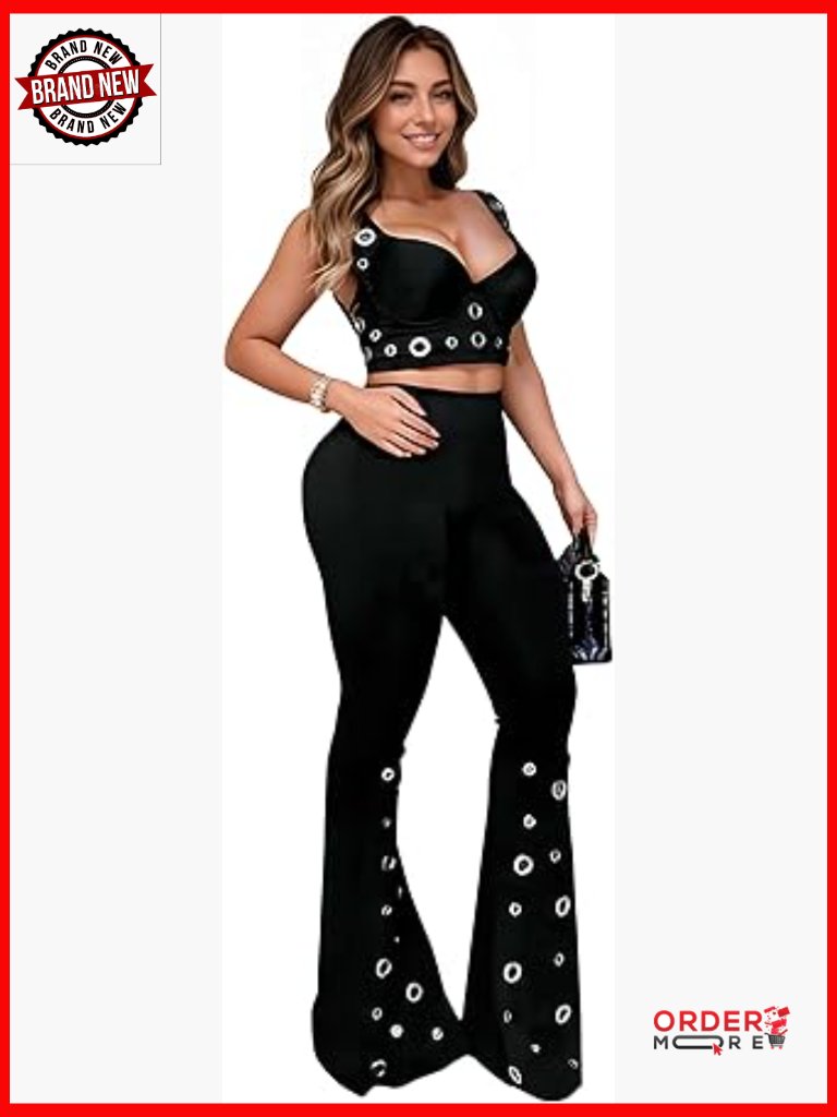 Two Piece Jumpsuit Set Sleeveless Slim Fit Zipper Closure Solid Casual Party